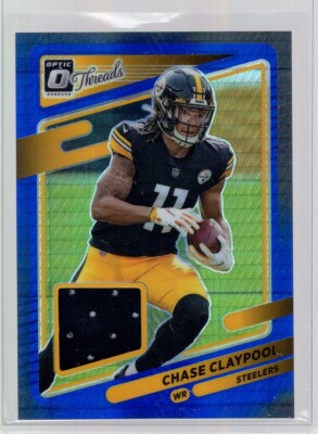 2021 Donruss Optic Donruss Threads Blue Hyper #16 Chase Claypool