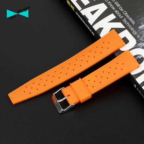 Cinturino Per Orologio In Gomma Fluorurata FKM Tropic - 20mm O 22mm, Fibbia Pieghevole, Regolabile, Sgancio Rapido