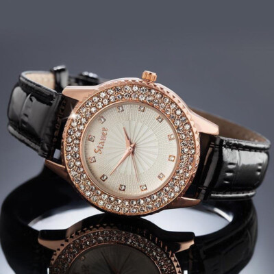 New Beautiful Stauer Sirene 28342 Rose Gold Crystals Textured Dial Women's Watch