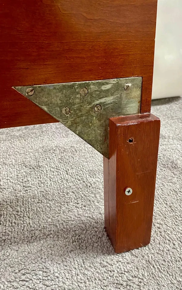 Cabecero King Mid-Century moderno diseño teca y caña Foto 4 de 4