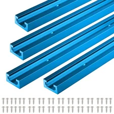 4PCS 48'' T Track Double-Cut Profile Universal for Woodworking w/ Mounting Holes