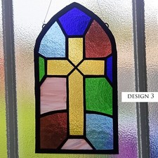 Mini Church Windows, real stained glass. suncatchers. cross, cathedral