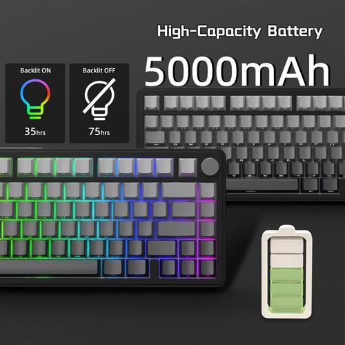 Teclado mecánico inalámbrico ATTACK SHARK X85 75 % montado en junta BT/2,4G/Tipo-C - Imagen 7 de 15
