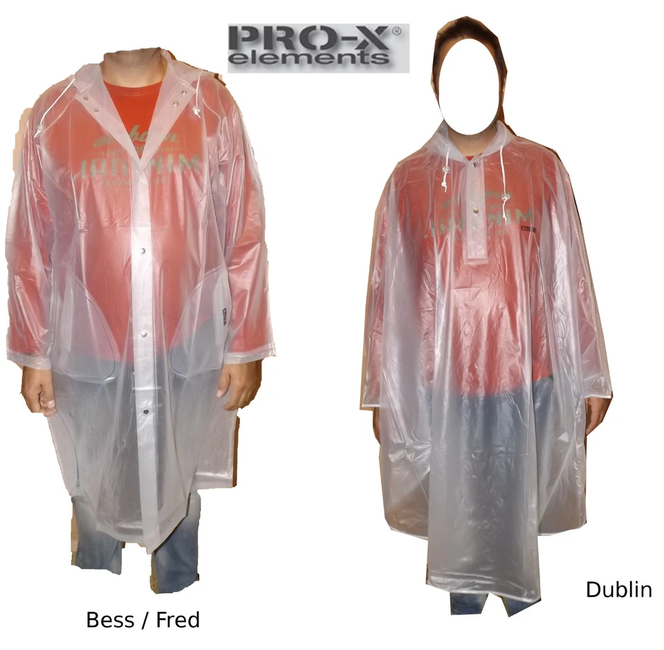 ★ Pro-X Elements Folienmantel Foliencape Regenmantel Regencape ~ transparent PVC - Bild 2 von 2
