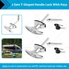 <!--F#f_0-->2 Set Chrome Rear Fixing T Handle Lock W/ Key For Trailer Caravan Canopy Toolbox<!--F/-->