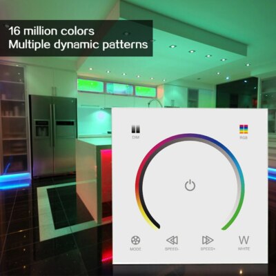 DC12V-24V 4A Wall-Mounted Touch Panel LED Controller Dimmer for RGB Strip Light