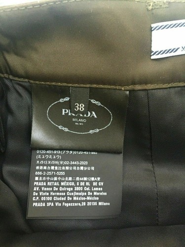 New PRADA Nylon Gabardine Logo Skirt Green Size 38 - Picture 8 of 10
