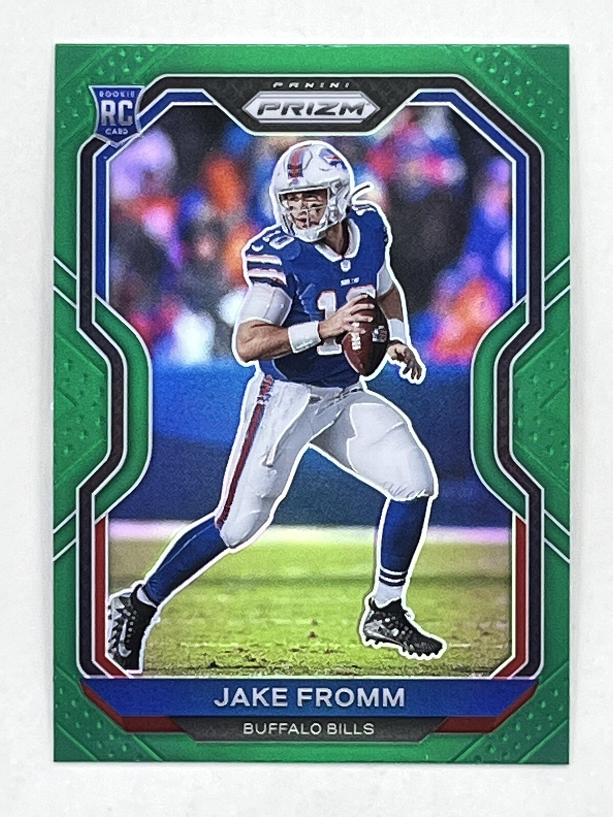 Jake Fromm 2020 Panini Prizm Green Prizm RC #310 NFL Buffalo Bills Rookie Card