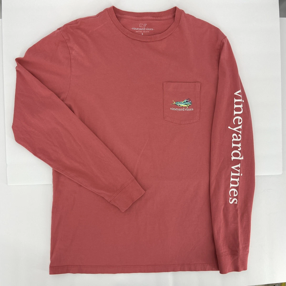 Vineyard Vines Shirt Mens Small Long Sleeve Pink Christmas Preppy