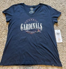 St Louis Cardinals WOMENS Large Shirt Navy Blue '47 Brand MLB Graphic Tee