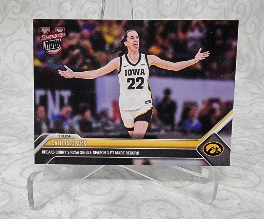 Caitlin Clark - 2023-24 Bowman U Now Card # 63 - Breaks 3pt Record - In HAND