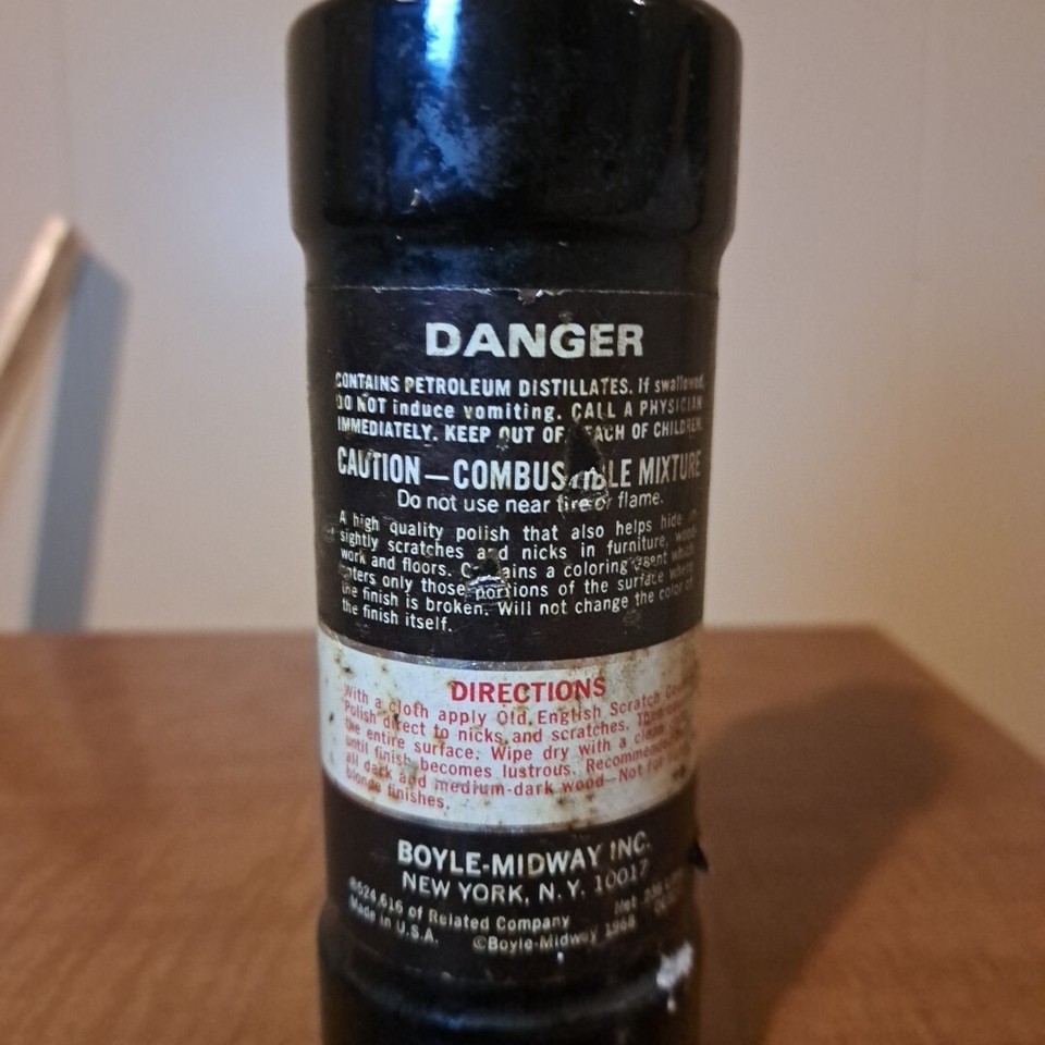 Vintage Genuine Old English Furniture Polish Scratch Cover 1960s