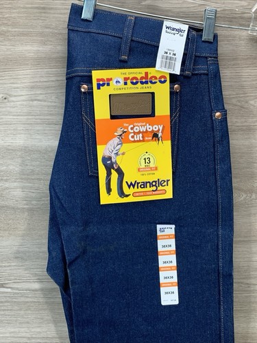 New Wrangler Cowboy Cut 13MWZ Original Fit Jeans Rigid Indigo Men's Size 36x36