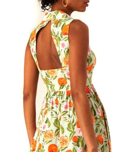 Monsoon Olsen orange print shirt dress orange Size 14 image 4