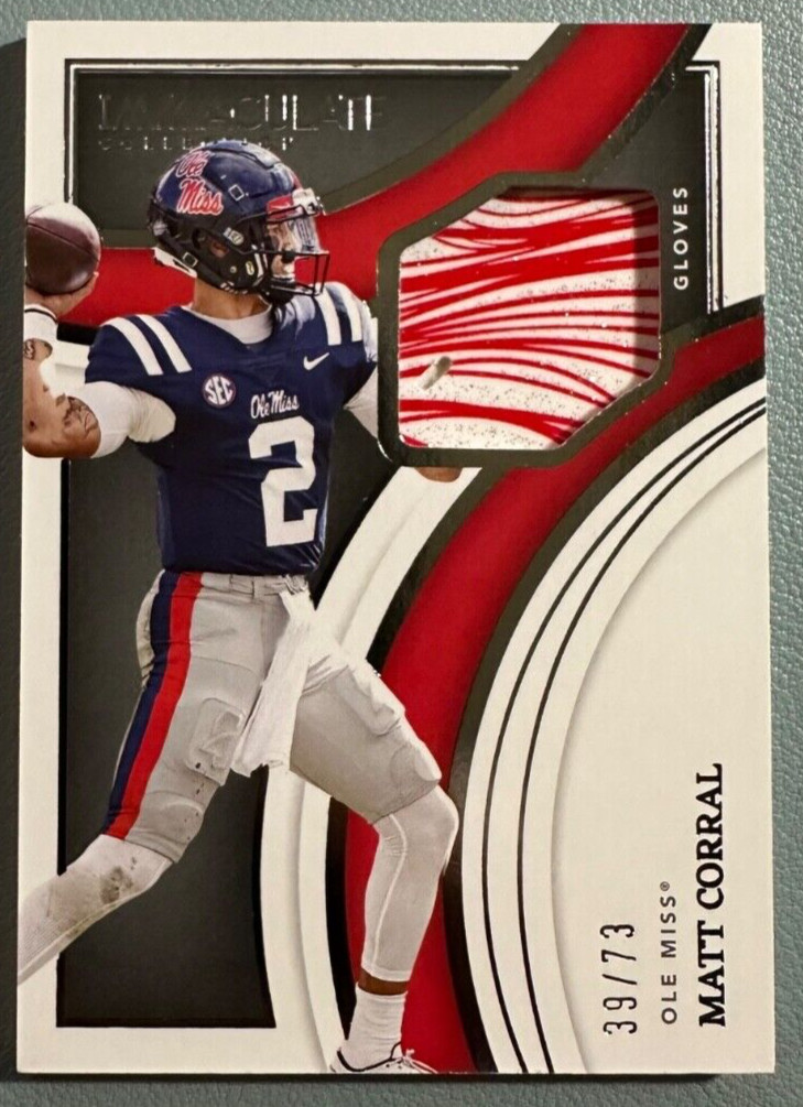 Matt Corral Panini Immaculate Collection Collegiate Immaculate Gloves Memorabilia #IGMCO Base
