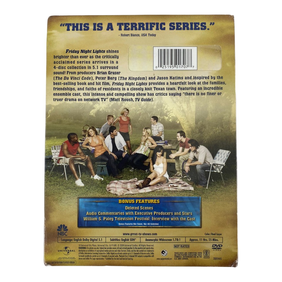 Friday Night Lights The Second Season (DVD, 2008, 4Disc Set