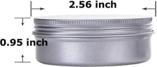 Silver 2 Ounce Aluminum Tin Jar Refillable Containers 60ml Aluminum Screw Lid...