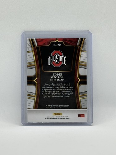 2023 Panini Select Draft Picks #90 Eddie George Ohio State Buckeyes - Picture 2 of 2