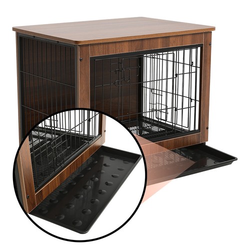 XL Wood Dog Crate Pet Rabbit Cage House Playpen Furniture Kennel End Side Table - Picture 24 of 30