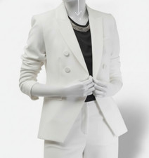 Veronica Beard Women's White Double Breasted Miller Dickey Blazer Jacket Size 8