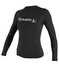O'Neill UV Sun Protection Womens Basic Skins Long Sleeve Crew Medium, Black