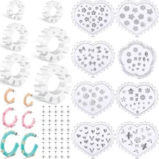 Tanlade 14 Pcs Polymer Clay Molds & Cutters - 6 Sizes Hoop Guides with 30 Pcs...