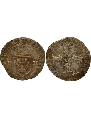 France Henri IV - 1/4 Ecu Argent, Croix Feuillue - 1609 L Bayonne - Photo 1/3