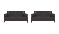 Sofa-Set 2-Sitzer Schwarz Ledersofas Modern Leder Hol Sitzm&ouml;bel Sofas