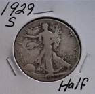 1929-S Walking Liberty Silver Half Dollar Circulated