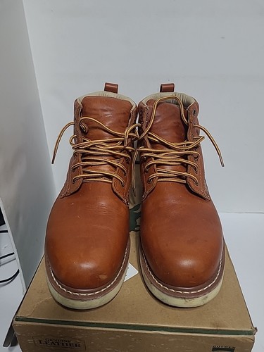 Golden Fox Work Boots 6.5" Men's Plain Toe Wedge Comfortable Boot US 11 Brown - Picture 3 of 13