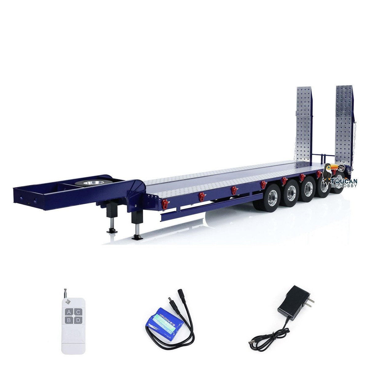 5-Axle Metal Semi Trailer for TAMIYA 1/14 RC Tractor Truck Remote