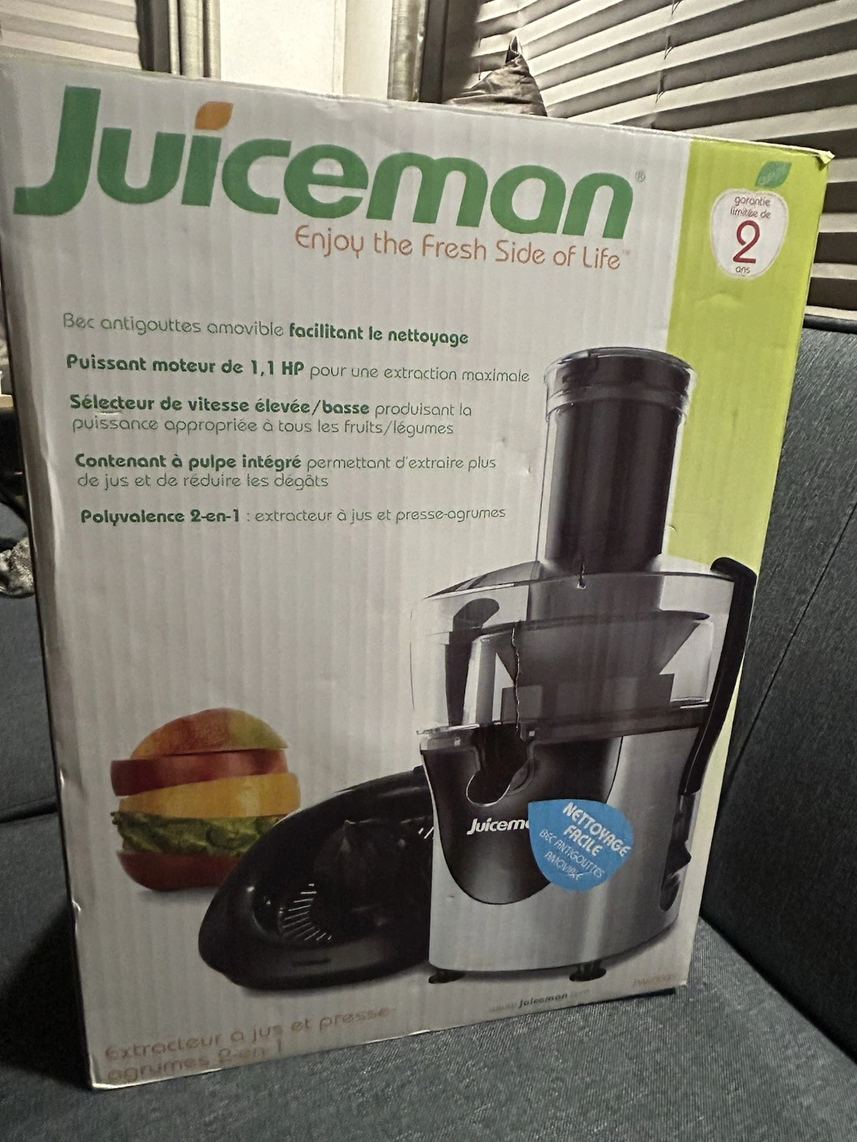 Juiceman JM8000S 2-Speed Centrifugal Juicer w/ Citrus Attachment, Stainless