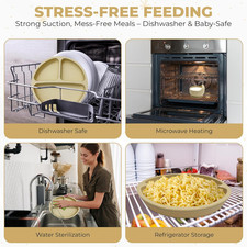 12-PC Silicone Baby Feeding Set Suction Bowl Divided Plate Bib Utensils More