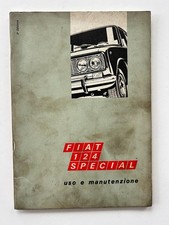 MC547 MANUALE ORIGINALE USO E MANUTENZIONE AUTO FIAT 124 SPECIAL - 3^ ED. 1968