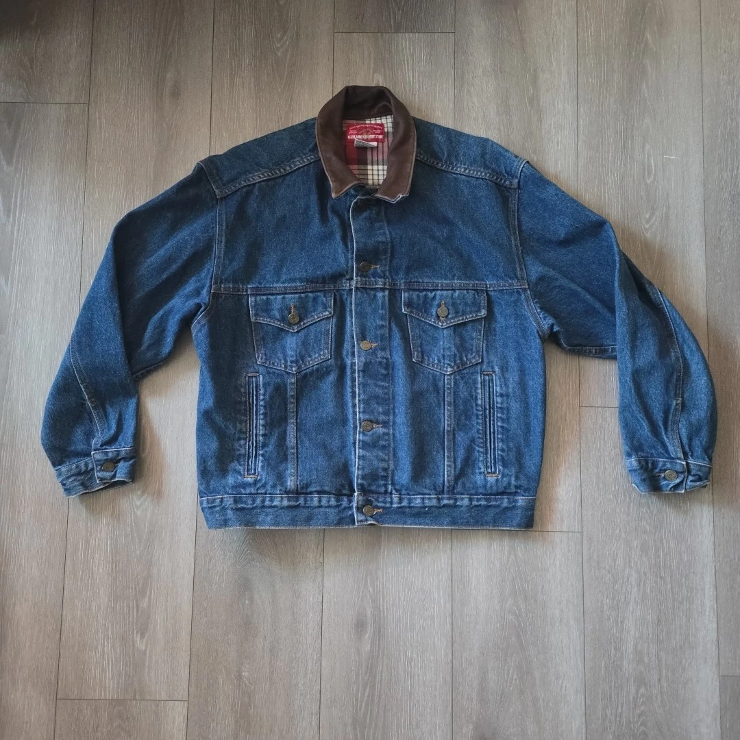 denim jacket leather collar products for sale | eBay