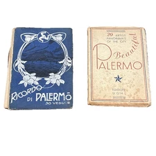 Antique Vintage Beautiful Palermo Italy 2 Booklets 1 w/ Photos 1 Black & White