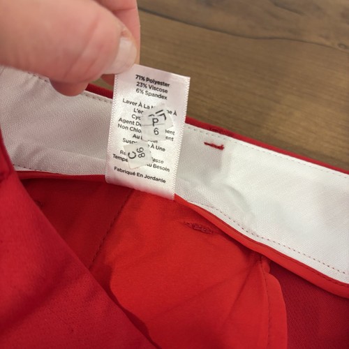 Pantaloni alla caviglia Talbots Hampshire donna 2P rosso ciliegia gamba dritta classici preppy - Foto 7 di 9