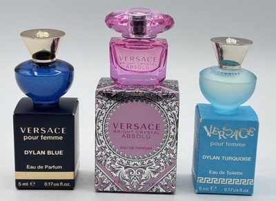 Versace Mini Perfume Set 3pc Dylan Blue Turquoise Bright Crystal Absolu 5ml