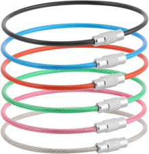 6Pcs Wire Keychain Cable 6.7 Inch Stainless Steel Large Key Rings 2mm Key Chains