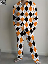 Men's Outfit 2 Piece Set Shirt  Pants Suit PLUS SIZE BIG 6XL