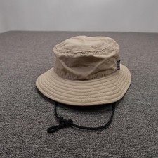 Patagonia Hat Bucket Boys XL Beige Nylon Adjustable Chin Strap Outdoor Summer