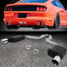 FOR 15-17 FORD MUSTANG GT 5.0L 4"OD ROUND MUFFLER TIP AXLE BACK EXHAUST SYSTEM