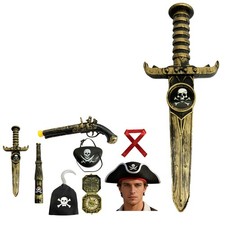 Kids Adults Show Props Vintage Pirate Accessories Set Cosplay Pirates Costume