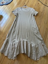 Logo Lori Goldstein Eyelet Dress NWT Small Cobblestone A511224