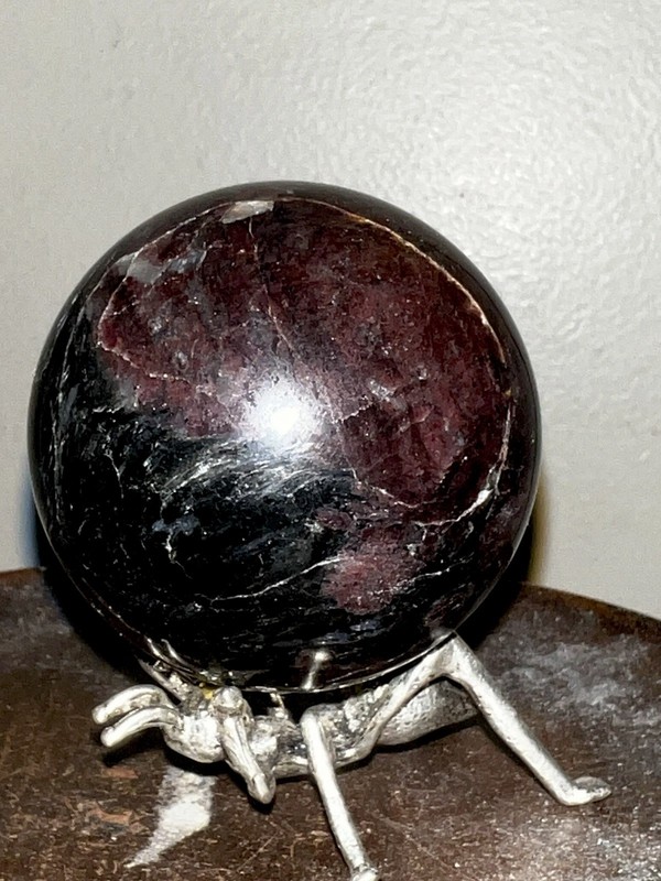 3” Garnet in Arfvedsonite Sphere helps with mind expansion #819