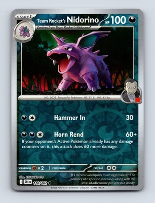 Team Rocket's Nidorino - Destined Rivals 118/182 - Reverse Holo - NM - Pokémon T