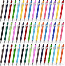 100 Pieces Stylus Pen 2 in 1 Ballpoint Pen with Stylus Tip for Touch-Screen