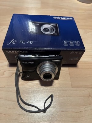 Olympus FE-46 12MP 5X Zoom 2.7 LCD Monitor Digital Camera Black Working