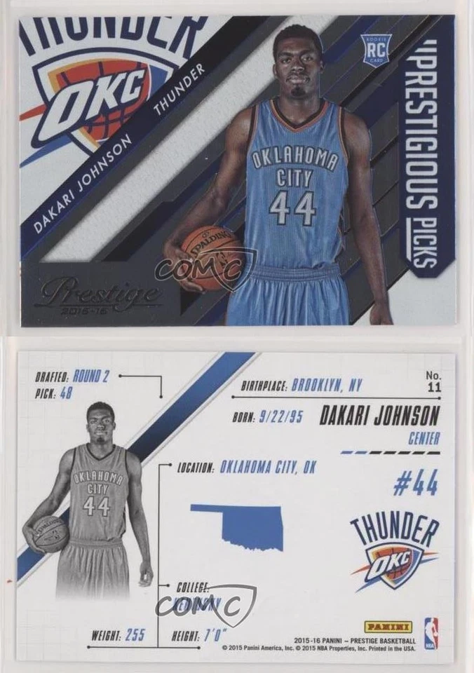 2015-16 Panini Prestige Prestigious Picks Dakari Johnson #11 Rookie RC n1u - Image 3 of 3