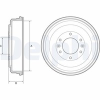 2X Delphi Bremstrommel BF555 FüR Hyundai Tq Cargo Travel Crdi